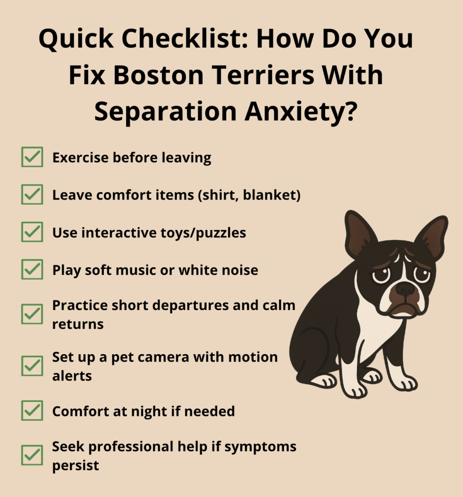 Quick Checklist: How Do You Fix Boston Terriers With Separation Anxiety?