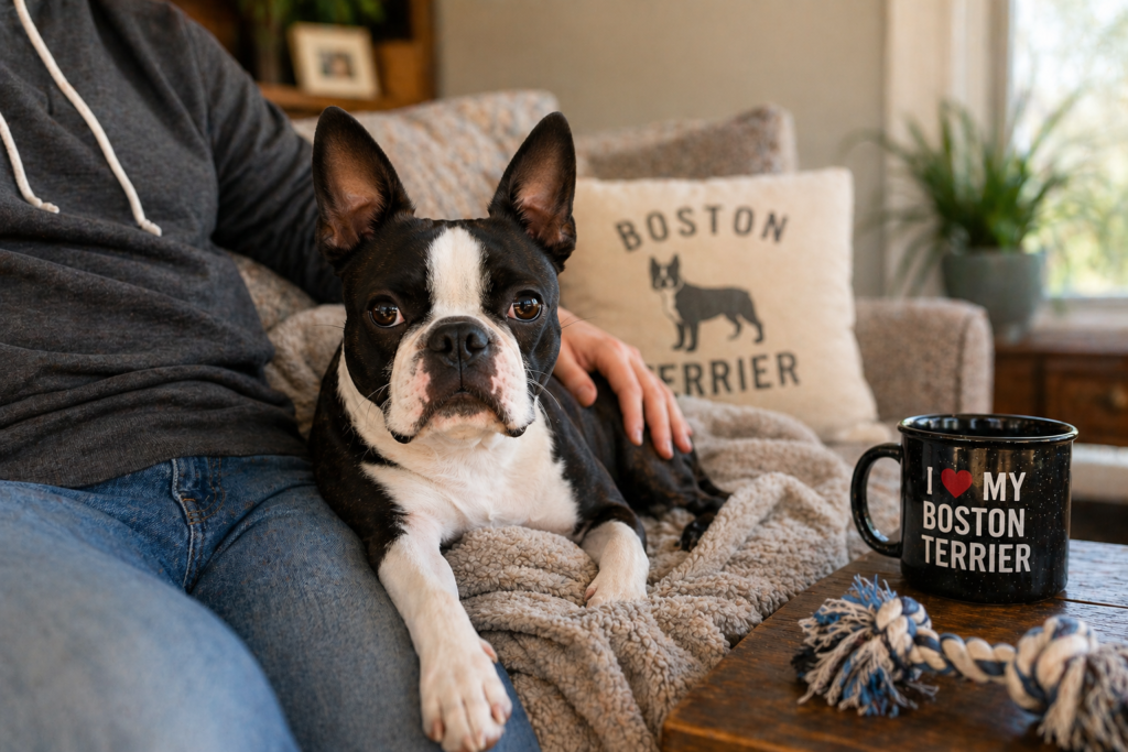 Boston Terrier living as the companion dog the breed was created to be